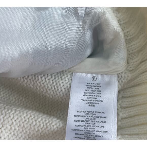 MICHAEL KORS Ivory Sweater Vest Ribbed Knit Faux Fur Size: P/L - Picture 8 of 8